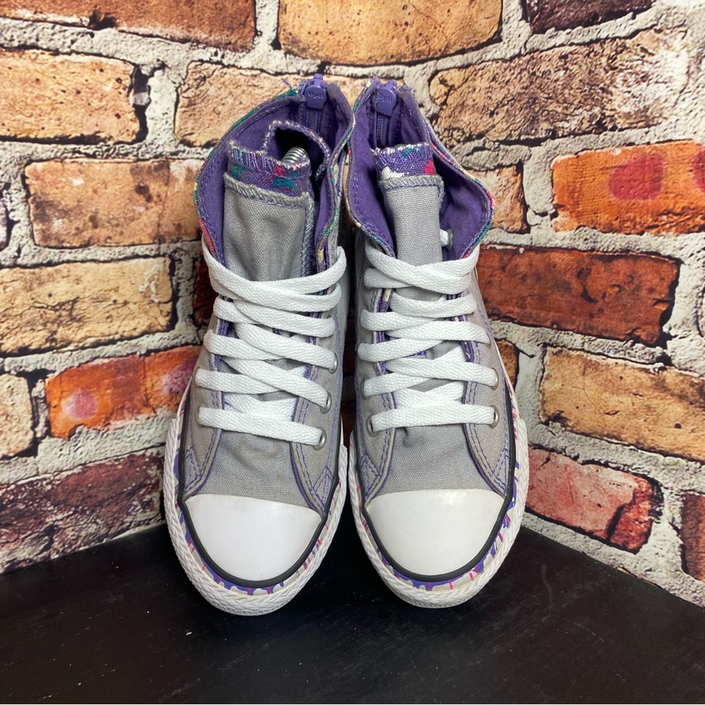 Converse ctas hi grey purple zipper splatter drip - Picture 6 of 7